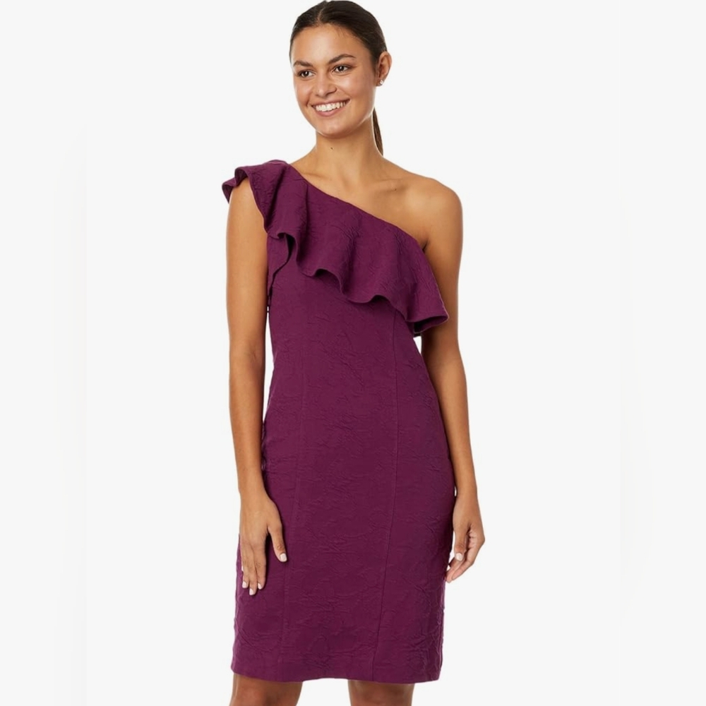 Lilly Pulitzer Bordeaux One Shoulder Dress‎ Size 8